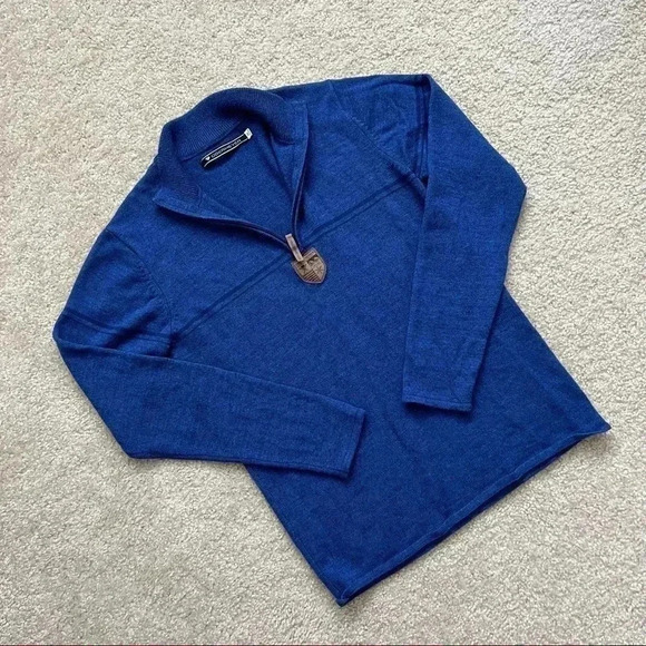 Obermeyer Zurich 1/2 Zip Wool Sweater Blue Men’s Size Medium Style# 26005 Ski - Picture 10 of 15